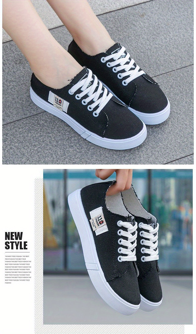 simple canvas shoes women s casual lace outdoor shoes details 16